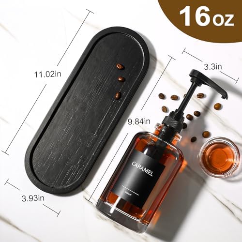 Coffee Syrup Dispenser for Coffee Bar, 16.9 fl oz Glass Syrup