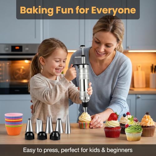 Cake Decorating Syringe Set–Icing piping kit with Piping Bags and Tips