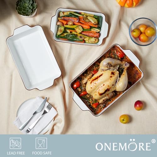 ONEMORE Ceramic Casserole Dish Set of 4, White