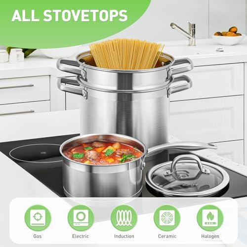 Duxtop Stainless Steel Pots and Pans Set, 17PC Induction Cookware Set