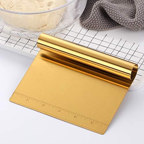 Stainless Steel Multifunctional Flour Scraper Mirror Polished Cake &