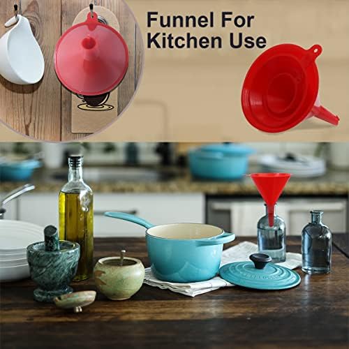 KongNai 4 Pieces Plastic Funnel Set for Kitchen and Automotive Use
