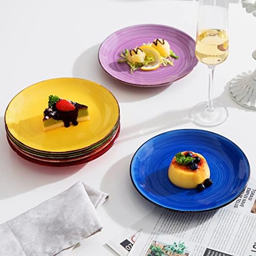vancasso Bonita Muticolor Salad Plate Set of 6, 7.5 Inch Ceramic