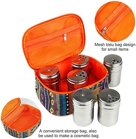 Camping Spice Kit, Salt and Pepper Shakers with Travel Bag, 6 Pc