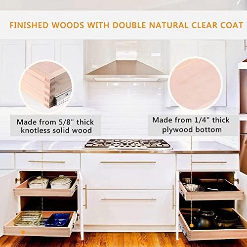 Mulush Pull Out Cabinet Organizer 11”W x 21”D x 3”H Slide Out Drawer