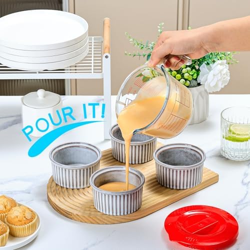 NUTRIUPS 2-Cup High Borosilicate Glass Measuring Cup with Lid for