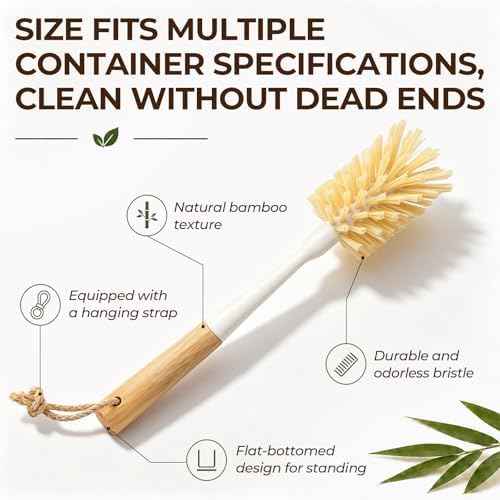 2-Pack 11.4 Inch Bamboo Bottle Brushes