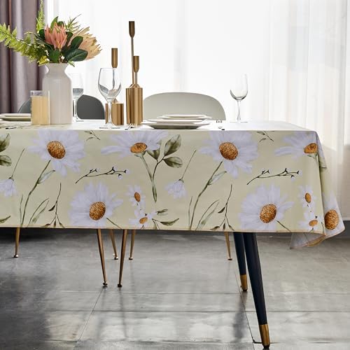 Vinyl Tablecloth with Flannel Backing - Waterproof, Oil-Proof, Easy to