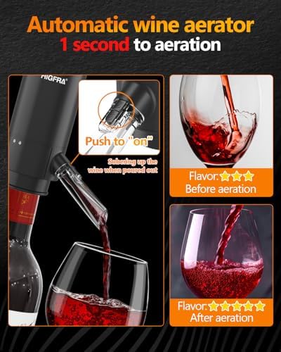 Fathers Day Gift Rechargeable Electric Wine Opener Set – 4-in-1 Wine