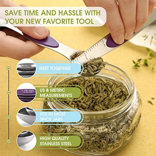 Spring Chef Dual Sided Magnetic Measuring Spoons, Set of 8 & Stainless