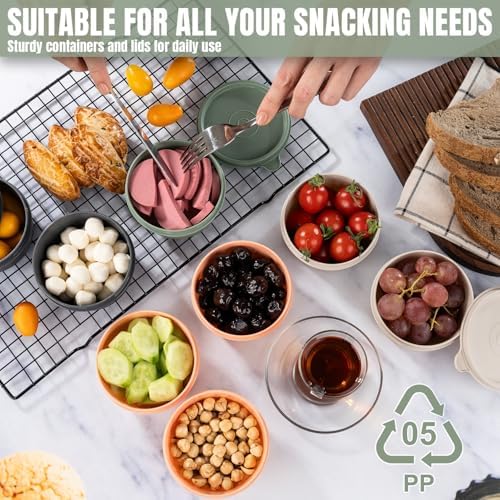CHEDI Small Food Containers with Lids, Round 9 oz 8-Pack(16-Piece)