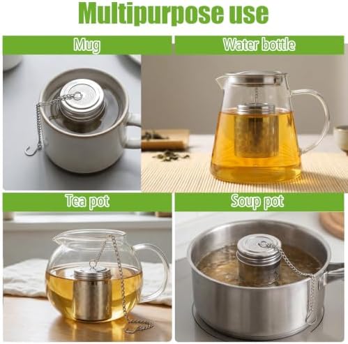 6 Pcs Tea Infuser with Scoop, Strainer Extra Fine Mesh for Loose Tea