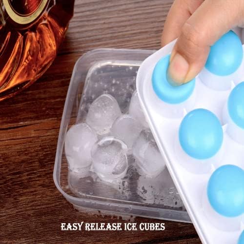 Ice Cube Trays Easy Release-Odor free,Spill Resistant Lid Included,2