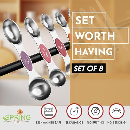 Spring Chef Stainless Steel Magnetic Measuring Cups, Set of 7 & Heavy