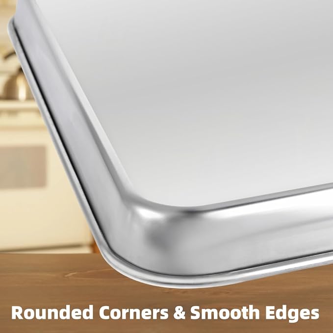 Baking Sheet Set of 3, Heavy-Duty Stainless-Steel Baking Pans, Cookie Sheets - Image 7