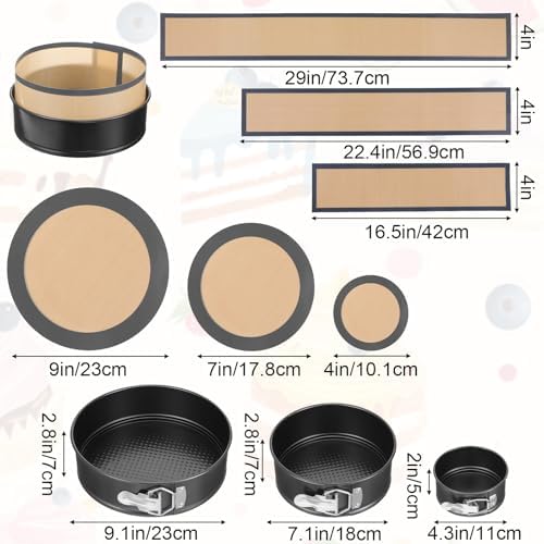 Springform Cake Pans with Silicone Baking Mat and Liners