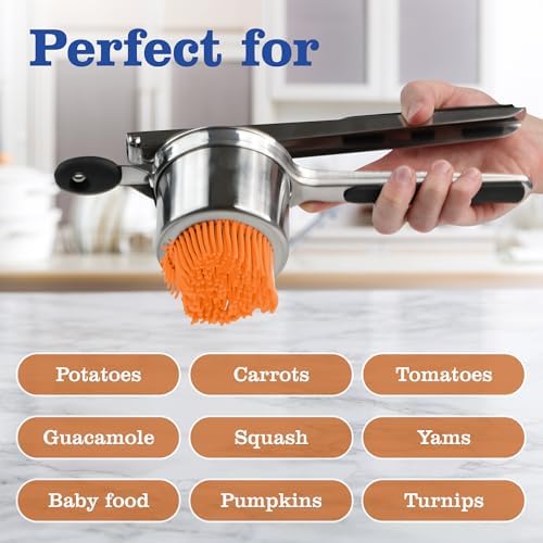 Mindful Design Large 15oz Potato Ricer, Heavy Duty Stainless Steel
