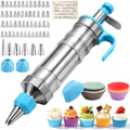 167-Piece Cake Decorating Kit, Icing Dispenser, 54 Tips, Light Blue