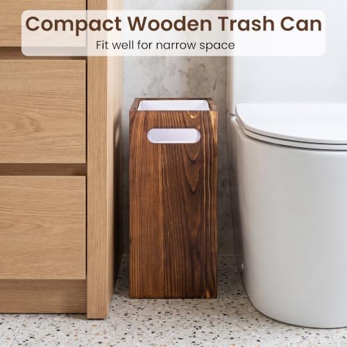 iEGrow 3 Gallon Acacia Wood Trash Can