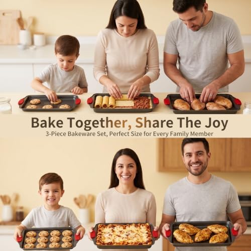 4-Piece Nonstick Carbon Steel Baking Sheet Set, Small Medium Large