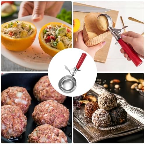 1 Pcs 8 Ounce Portion Scoops Ice Cream Scooper with Trigger Stainless