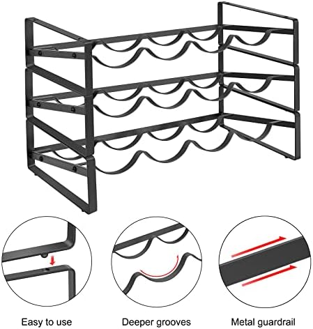 PAFISH 3 Tier Tabletop Stackable Wine Rack,Countertop for Kitchen