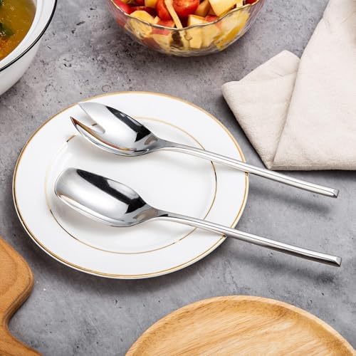 IMEEA 18/10 Stainless Steel Salad Servers Set 10-Inch Salad Spoon and