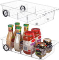 Vtopmart Fridge Organizer Bins on Wheels, Clear Roll Out Drawer