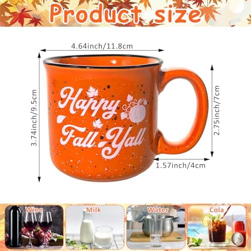 4Pcs Fall Coffee Mug, Pumpkin Autumn Coffee Mugs, Fall Seasonal Decor