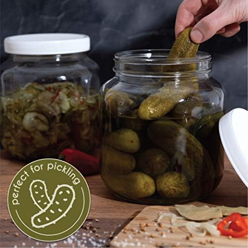 kitchentoolz Half Gallon Mason Jar - Wide Mouth 1/2 Gallon Glass Jar