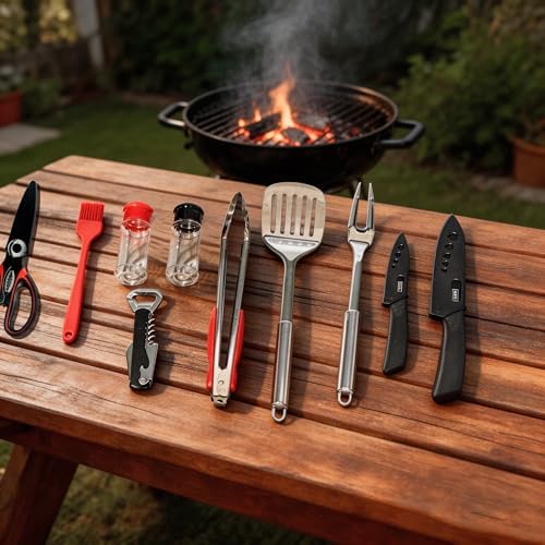 12 Pcs Stainless Steel Camping Cooking Utensil Set