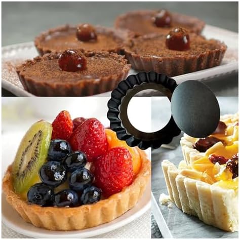 8/10/12cm Mini Tart Pans Egg Tart Molds with Removable Bottom Non