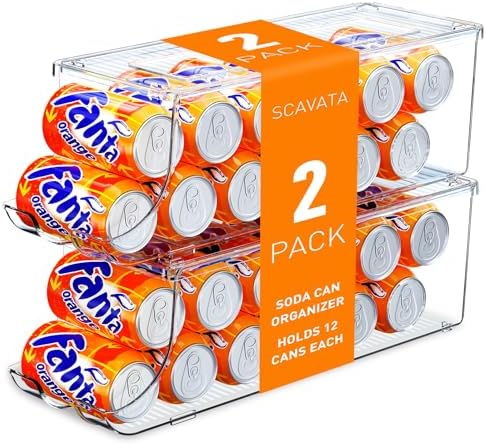SCAVATA 2 Pack Soda Can Organizer, 12 Cans Each