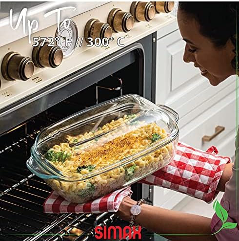 Simax 3 Quart Glass Casserole Dish with Lid