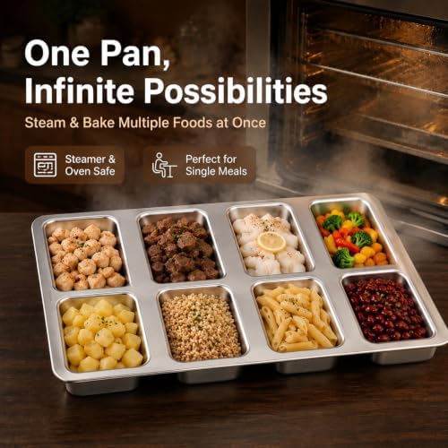 LIANYU Mini Loaf Pans 8-Cavity, Stainless Steel Bread Pans for Baking