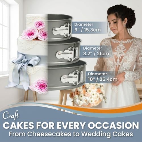 Cheesecake Baking Pans, Non-stick Springform Pan Set & Silicone Sleeve