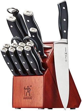 Henckels Forged Accent 15-Pc Knife Block Set, Black Handle