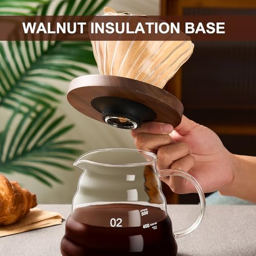 gegewawa Pour Over Coffee Maker Set, Glass Coffee Dripper & Carafe 20