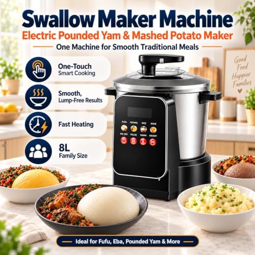 Automatic swa-llow Maker For Fufu, 900w Electric Pounded Yam Machine