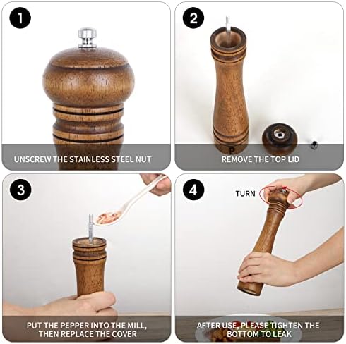 XWXO Wood Salt and Pepper Grinder Set, 10 Inch