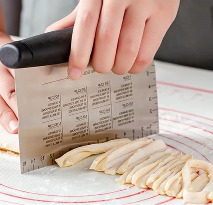 Stainless Steel Dough Scraper, Dough Cutter and Chopper for Baking