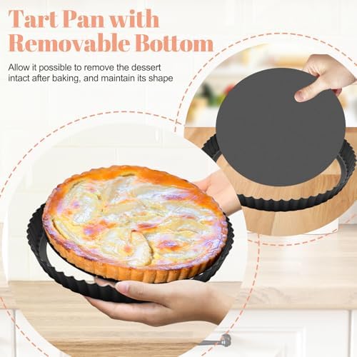 Windspeed 4+31 Pcs Tart Pan with Removable Bottom, 9 Inch 11 Inch