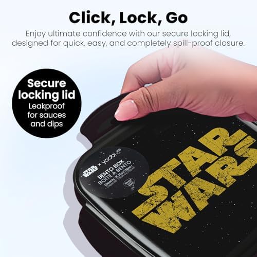 Yoobi x Star Wars Black Bento Box and Ice Pack, 3-Compartment