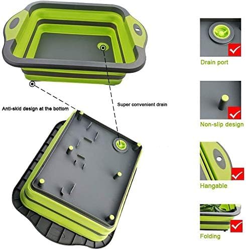 Collapsible Cutting Board with Colander, Foldable Multi-function