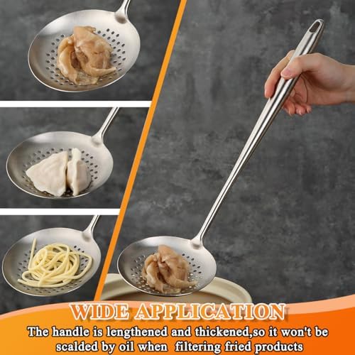 Kitchen Skimmer - Slotted Spoon for Straining, Stainless Steel Spider
