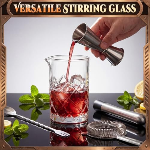 Zhehao 5 Pieces Cocktail Mixing Glass Set, Bar Cocktail Mixing Kits