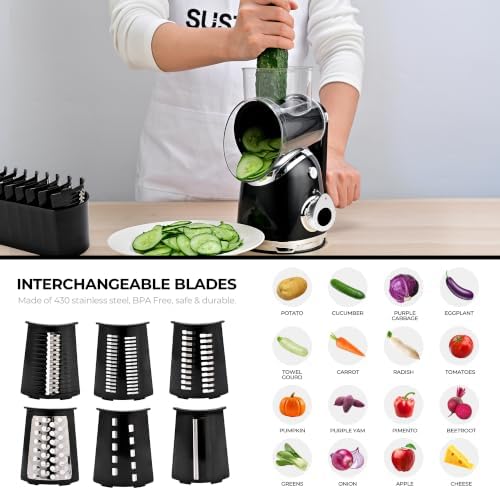 SUSTEAS Rotary Cheese Grater Hand Crank