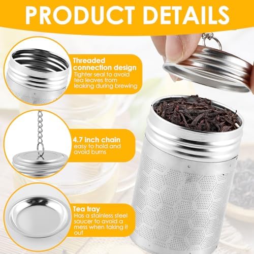 4 Pack Tea Infuser for Loose Leaf Tea, Extra Fine Mesh 304 Stainless