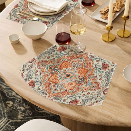 Artoid Mode Farmhouse Bohemian Wedge Shaped Placemats Set of 4