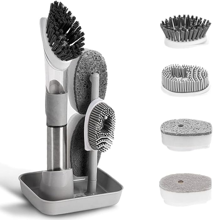 4-in-1 Dish Cleaning Brush Soap Dispensing Dish Brush Set by Unknown